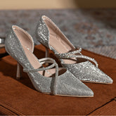 LBSFY  -  Shiny Pointed Toe High Heels Women Luxury Designer Sandals Pumps Woman Rhinestone Stiletto Heel Party Dresses Wedding Shoes